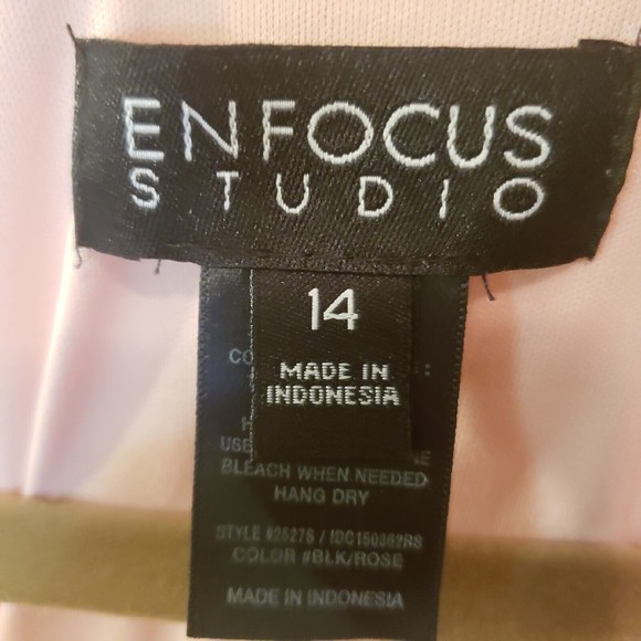 Enfocus Womens Bodycon Sheath Dress Pink Black Size 14 - Picture 2 of 7